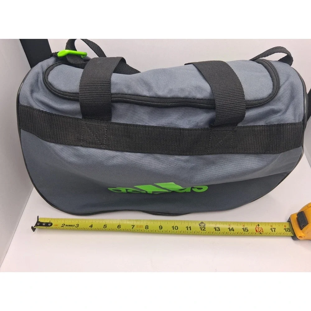 Adidas Gray Duffle Gym Bag Small Travel Sports Carry On Zip Logo
